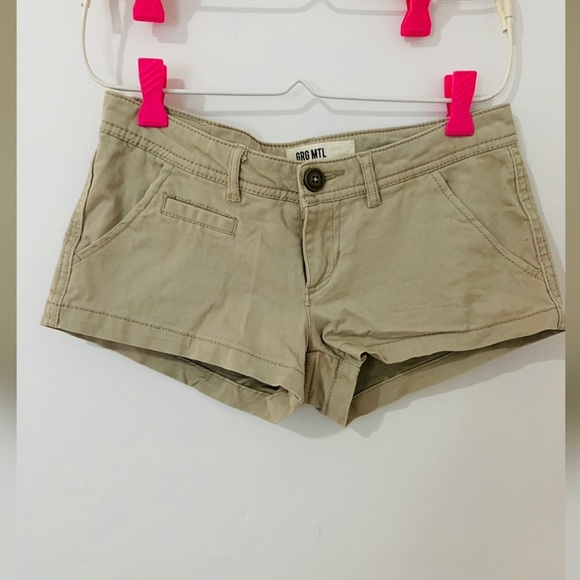 Garage Khaki Soft Beige Shorts - Picture 1 of 5